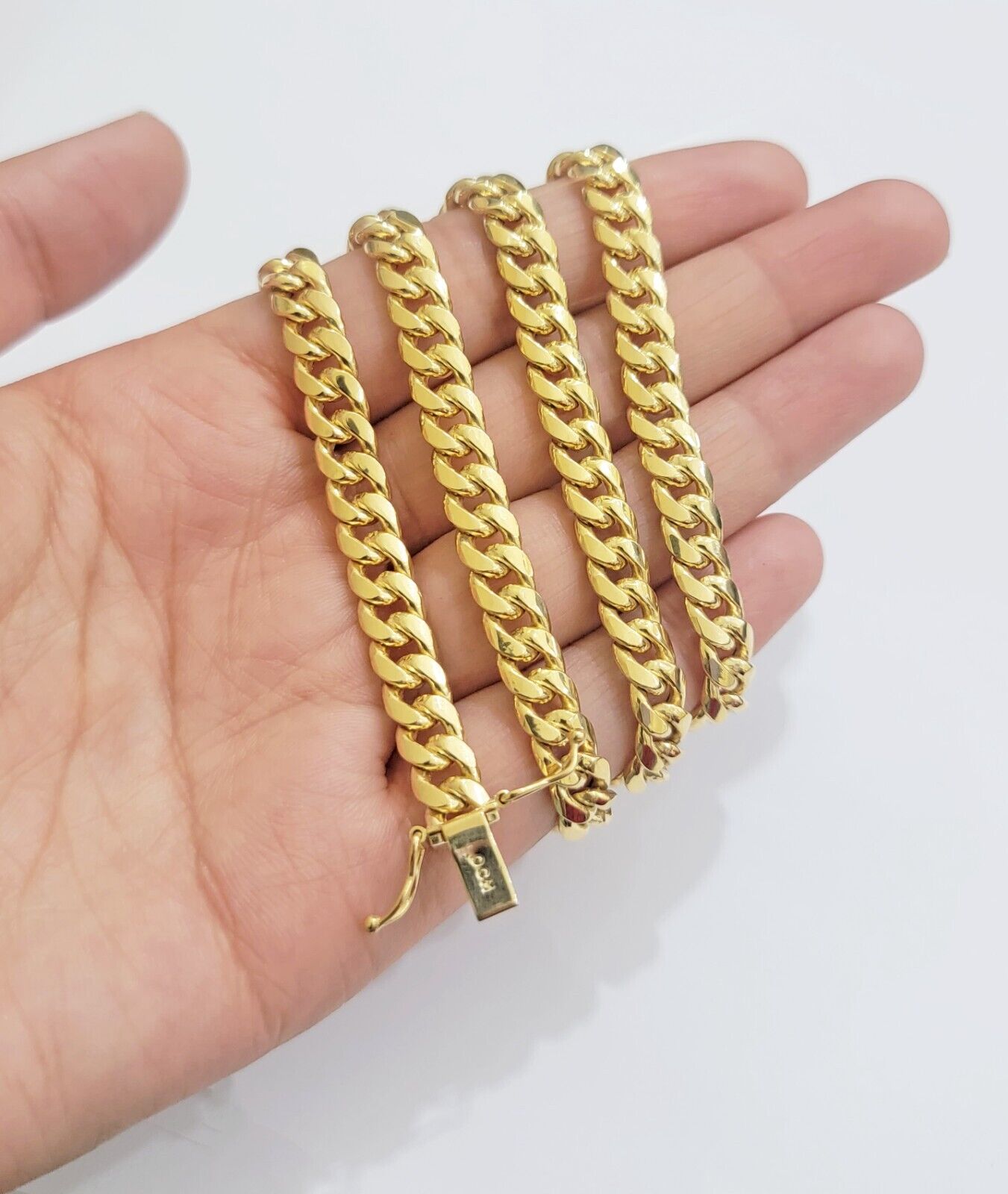 10k Yellow Gold Miami Cuban Link Chain Box Necklace 6mm 7mm 20-24 Inch Real SALE