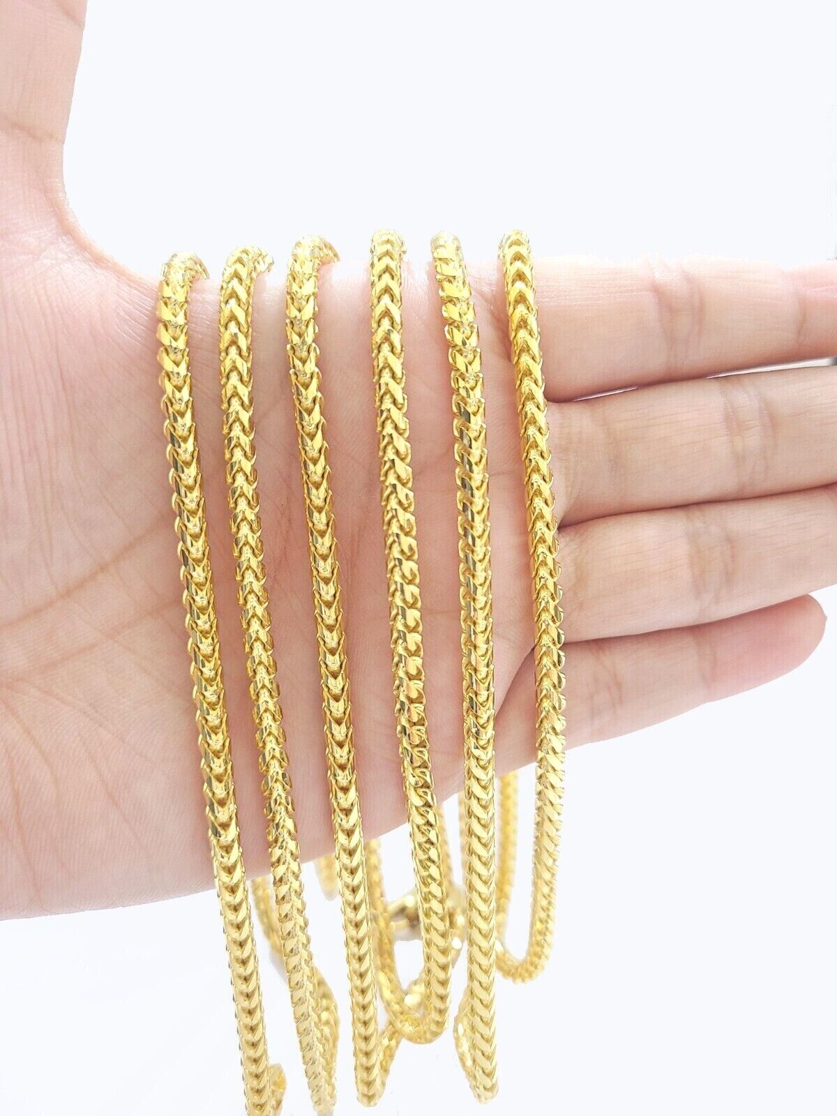 Real 10K Solid Yellow Gold Franco Chain 4mm Necklace 22-26'' inches Lobster Lock