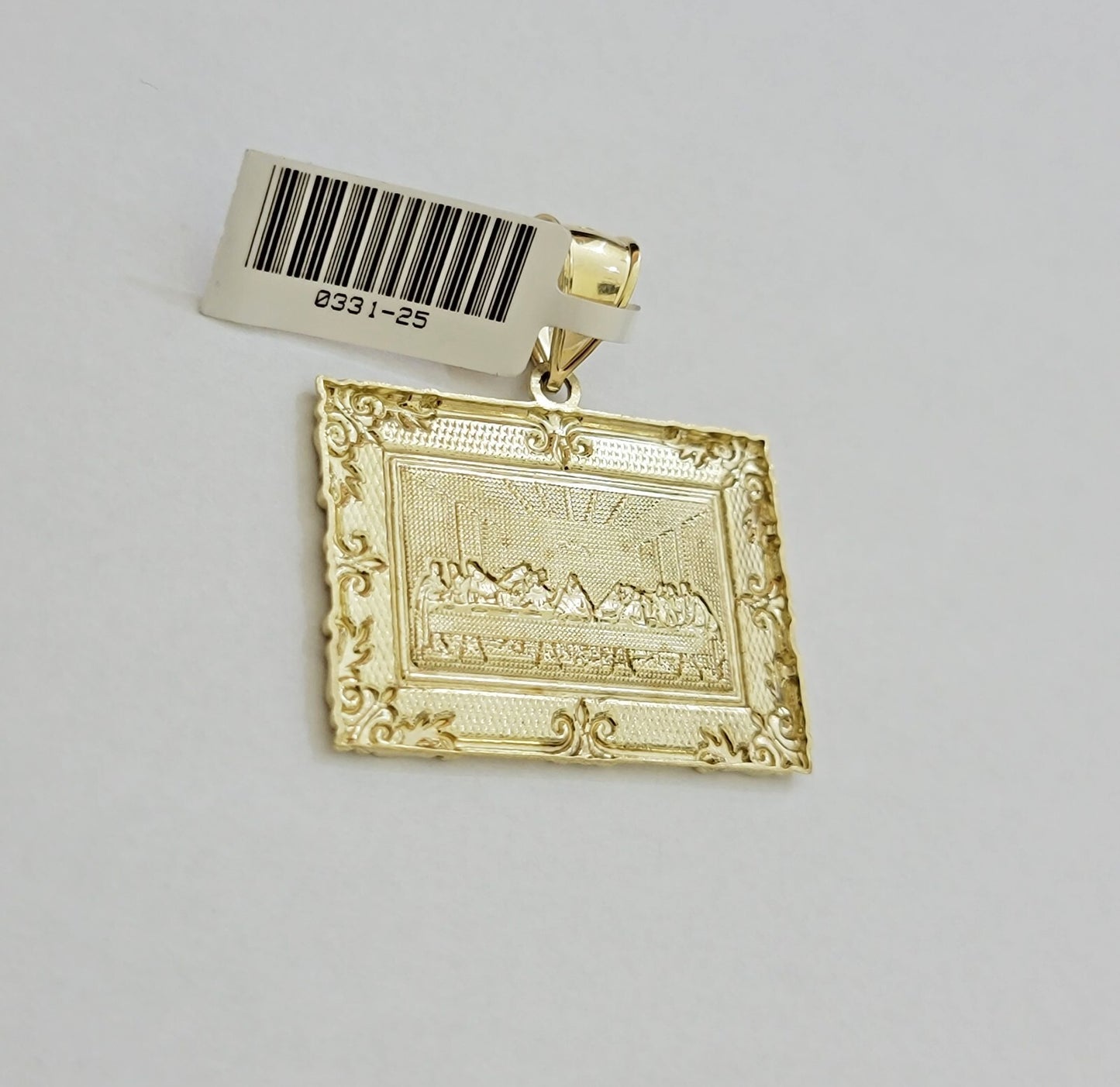 Real 10k Yellow Gold charm Pendant Last supper 1.25 Inch For Men's 10KT / AS