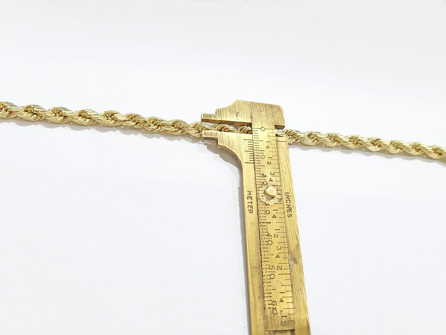 Real 10k Yellow Gold Rope Chain 22'' Necklace anchor cross charm pendant