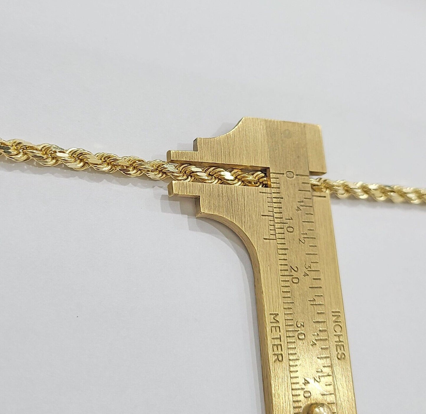 Real 10k Yellow Gold Chain Necklace Rope Chain 4mm 18 inch Solid 10kt Men Women