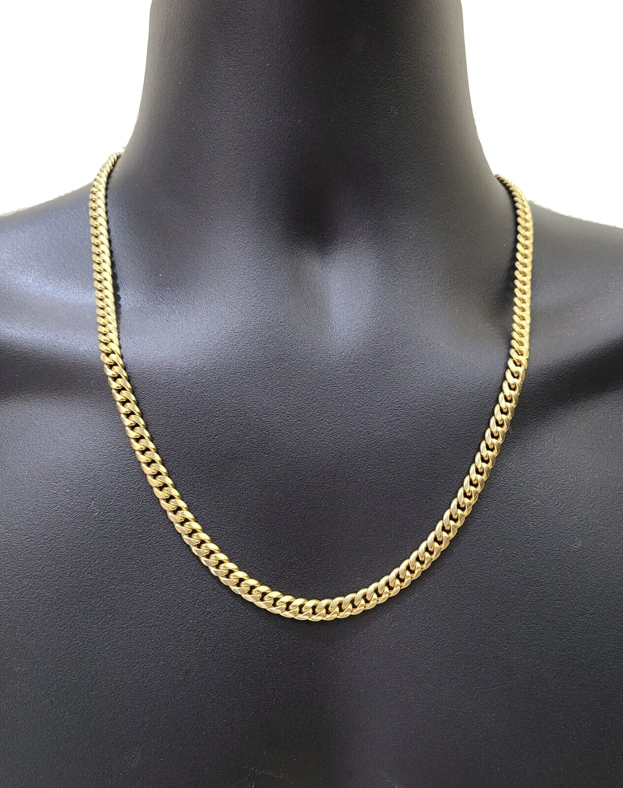 10k Yellow Gold Necklace Miami Cuban Chain 6mm 22" inch 10kt Men's Real Box Lock