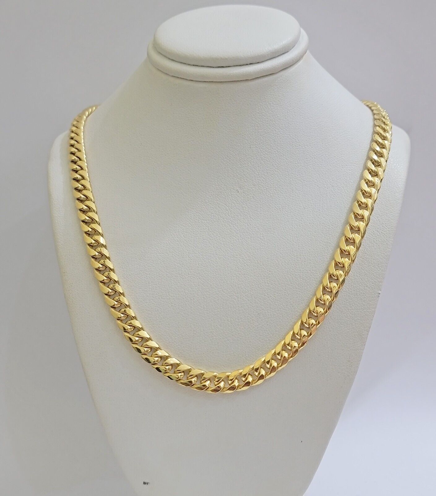 10k Yellow Gold Miami Cuban Link Chain Box Necklace 6mm 7mm 20-24 Inch Real SALE