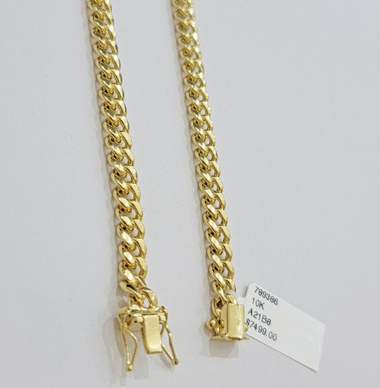 Real 10k Gold Necklace Miami Cuban Link 6mm Chain 20 - 30 Inch Men 10KT Box Lock
