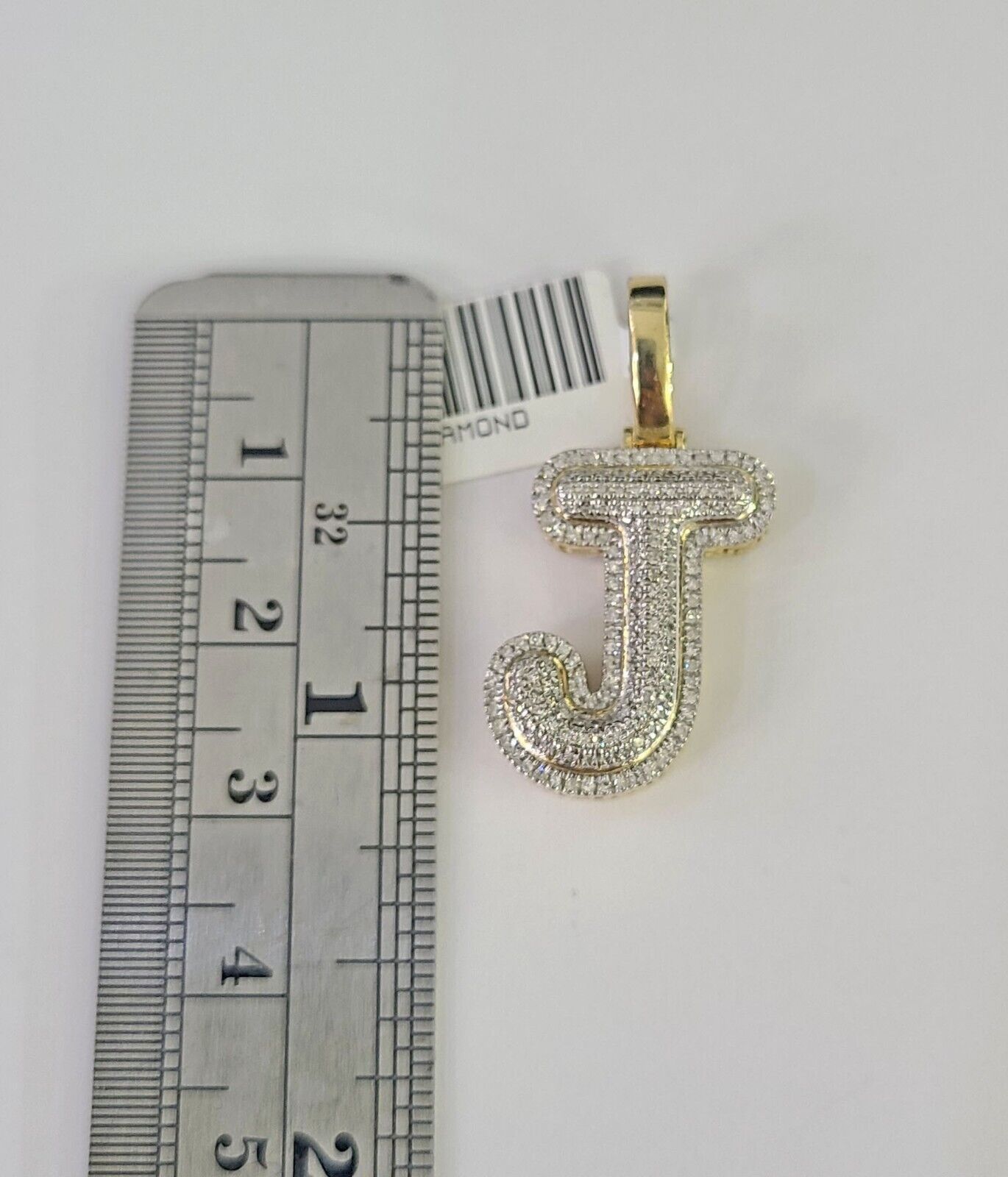 Real 10k Gold Necklace Chain Diamond J Alphabet Charm SET 3mm Miami Cuban Link