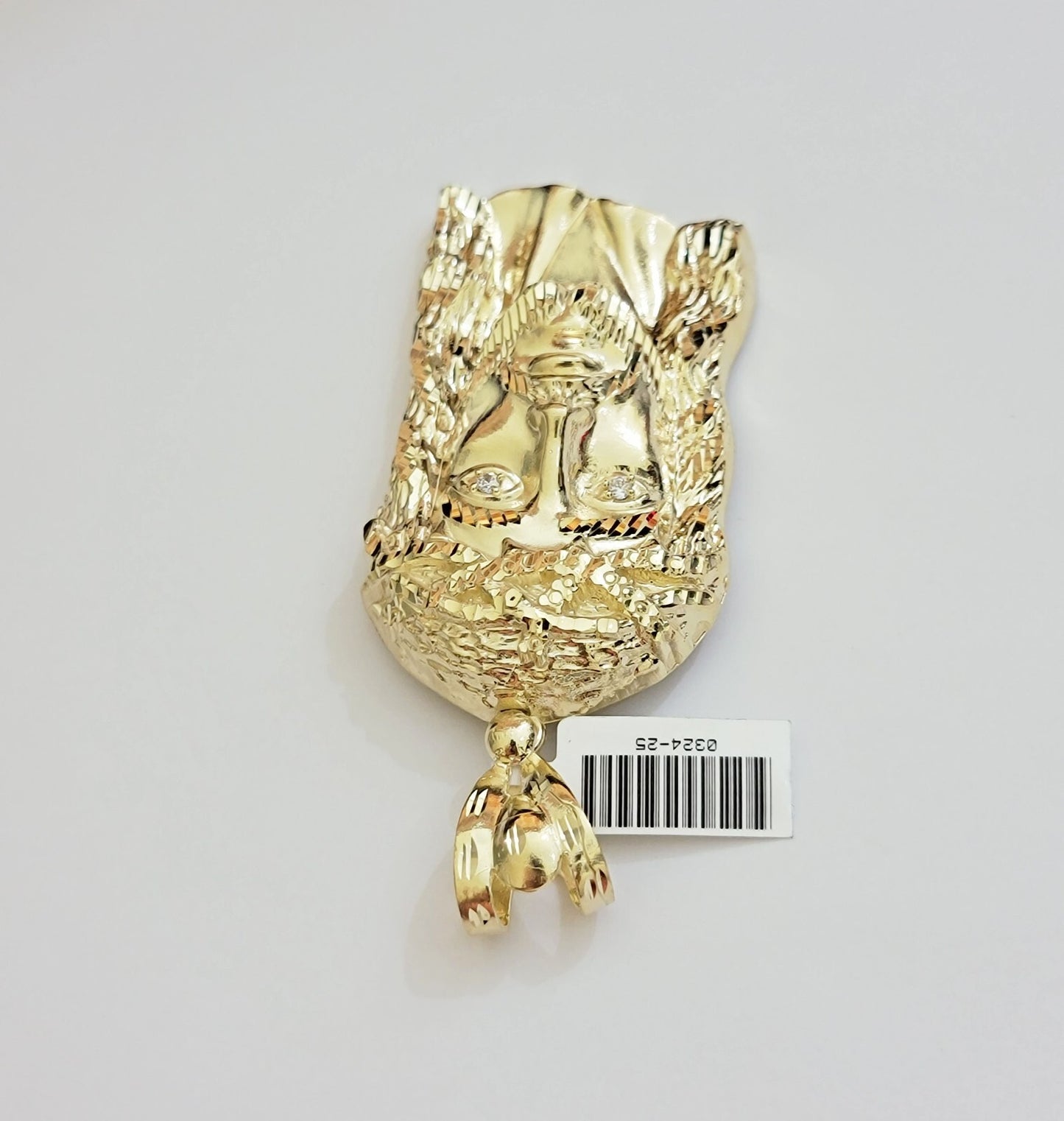 Real 10k Yellow Gold Jesus Face Head Pendant 3 Inch Charm For Men's, 10kt / CAL