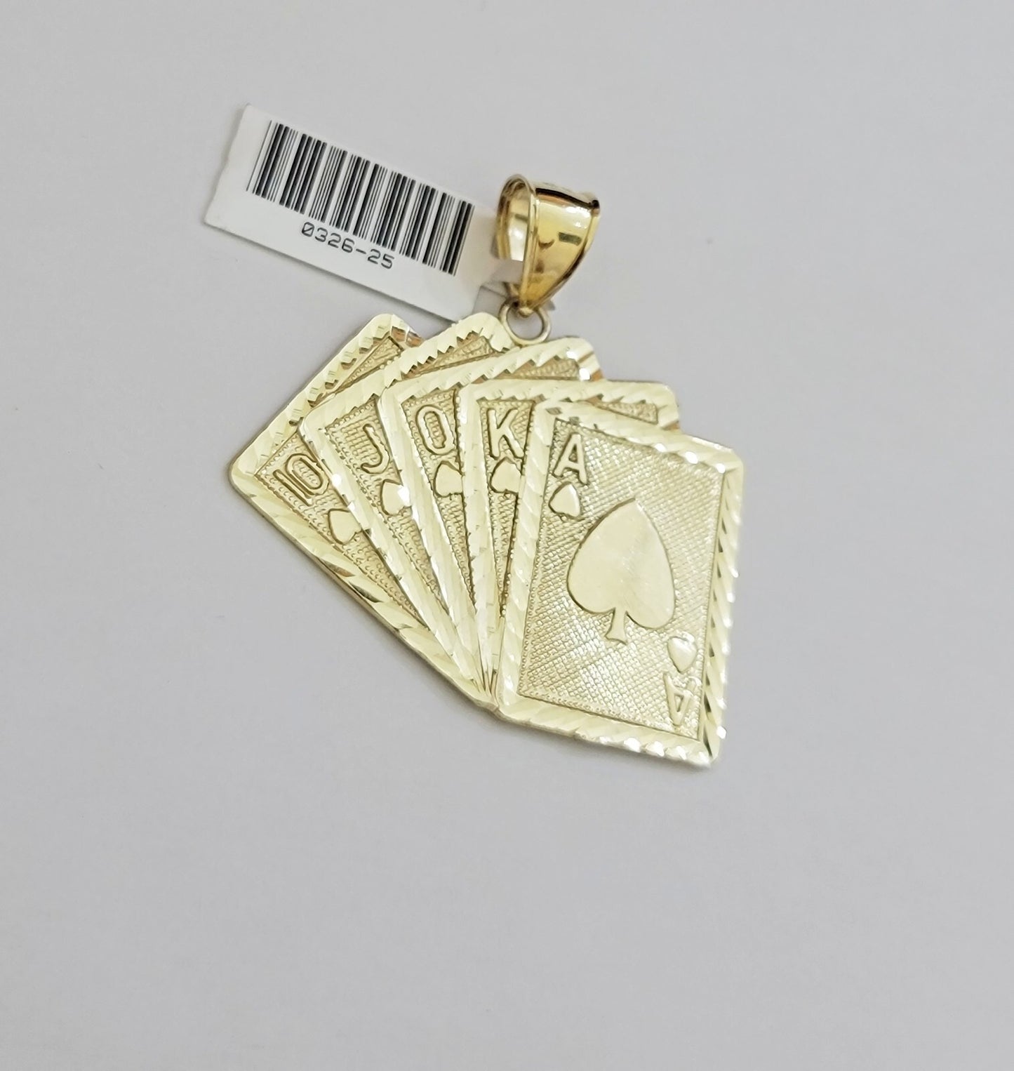 Real 10k Yellow Gold charm Flash Card Pendant 1.75 Inch For Men's 10KT GOLD /AS