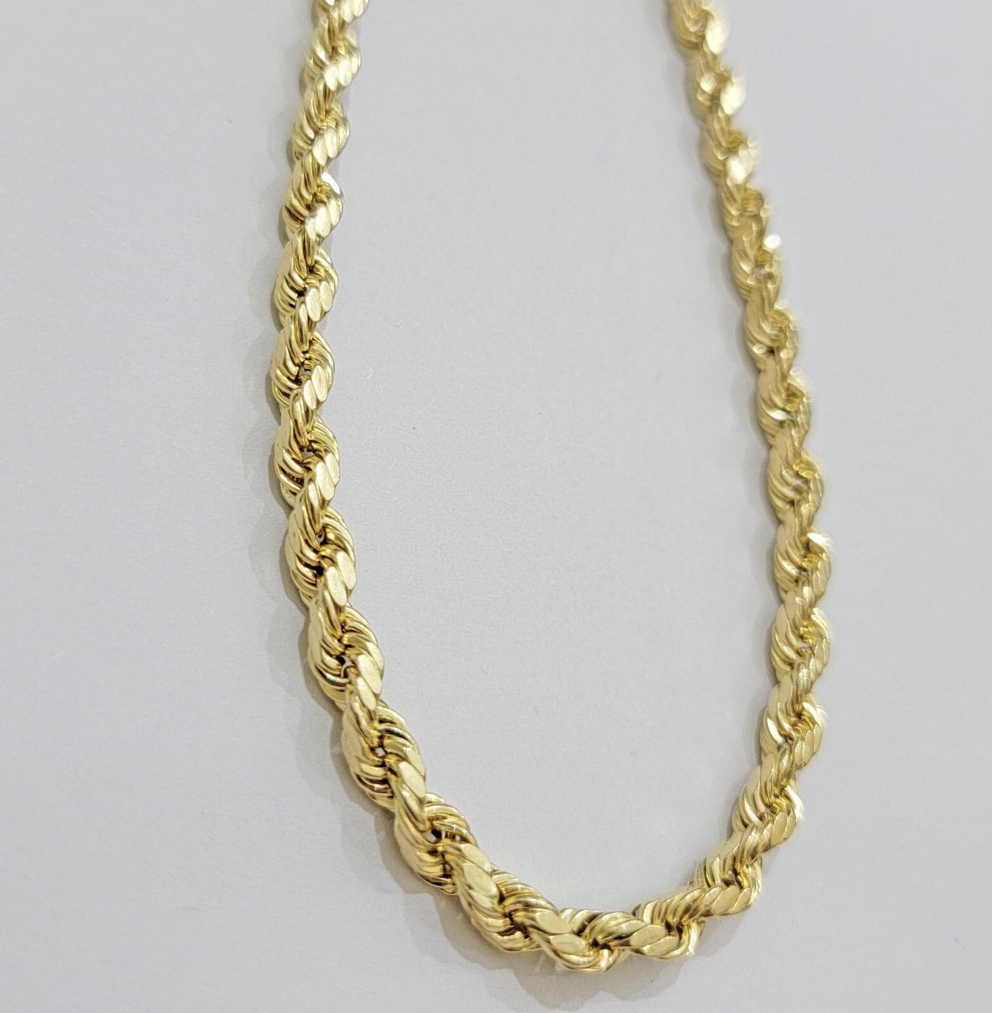 10k Yellow Gold Rope Chain Necklace 6mm 18-28 Inch Diamond Cuts Men's 10ktend