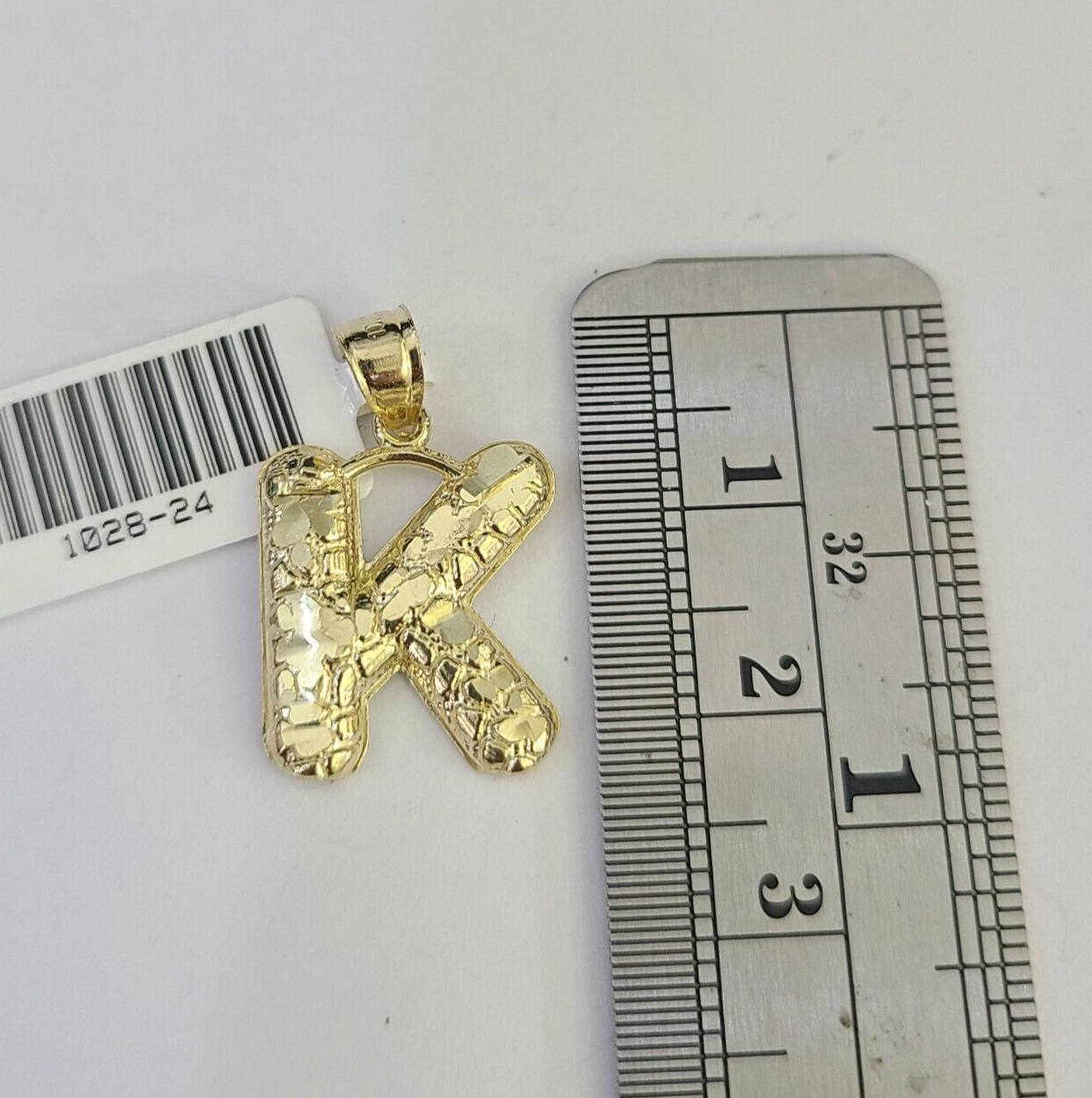 10k Gold Initial K Charm Rope Chain 16"-26" 2.5mm SET Necklace Alphabet Pendant