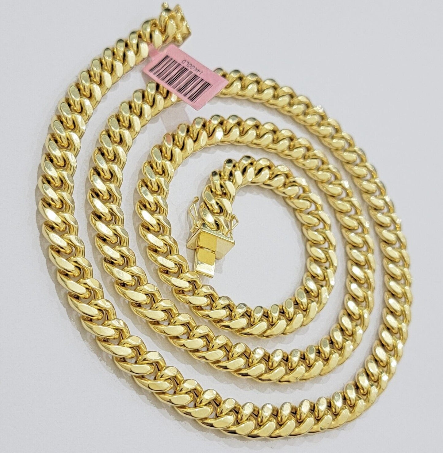 14k Yellow Gold Chain Miami Cuban Link Necklace 9mm 18 - 30 Inch Real 14KT Men's