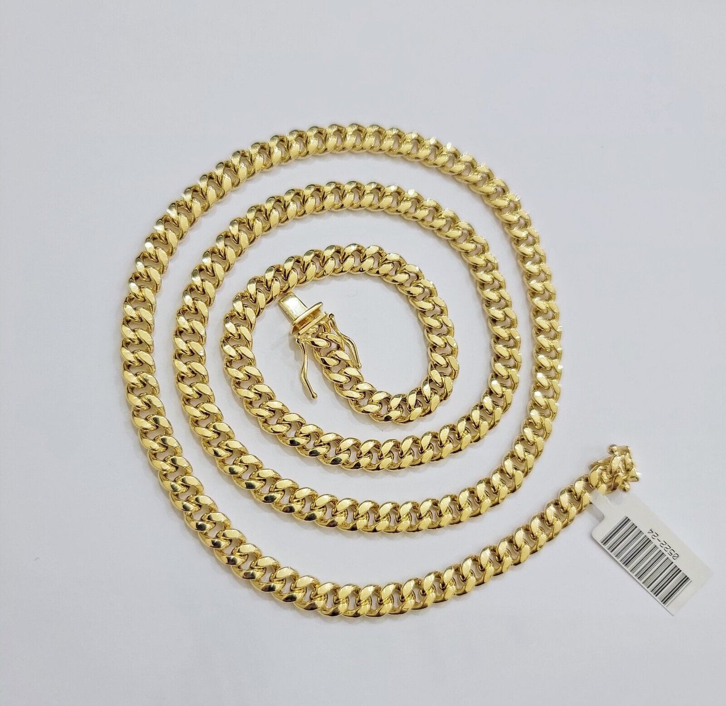 Real 10k Gold Necklace Miami Cuban Link 6mm Chain 20 - 30 Inch Men 10KT Box Lock