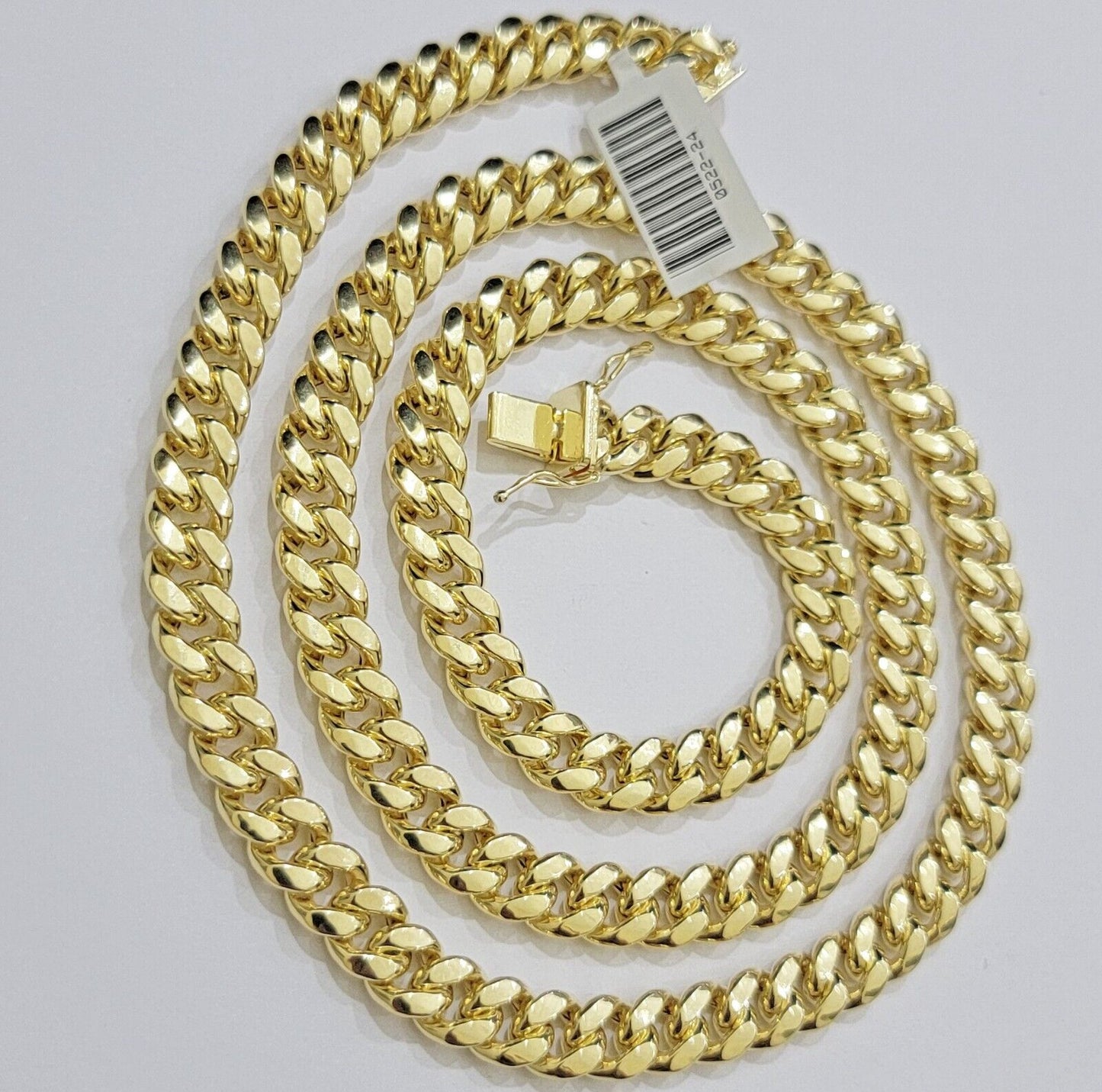 Real 10k Gold Necklace 24 Inch 8mm Miami Cuban Link Chain Men's 10KT STRONG LINK