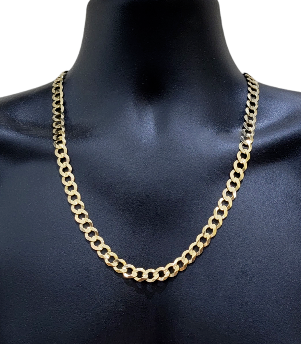 Real 10k Gold Chain Cuban Curb Link 10mm 18 in - 30 Inch Mens Solid 10kt Yellow