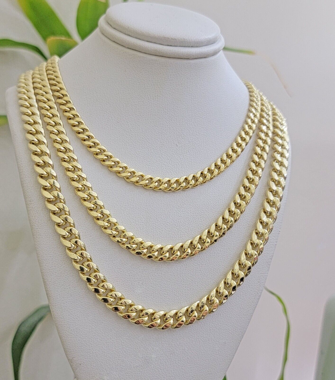 Real 10k Gold Chain Necklace Miami Cuban Link 20 - 30 Inch Mens 10KT 6mm 7mm 8mm