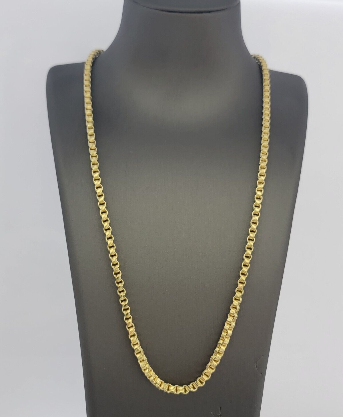 10k Yellow Gold Chain Necklace Box Byzantine 3mm 22 inch Length Men's Real 10KT