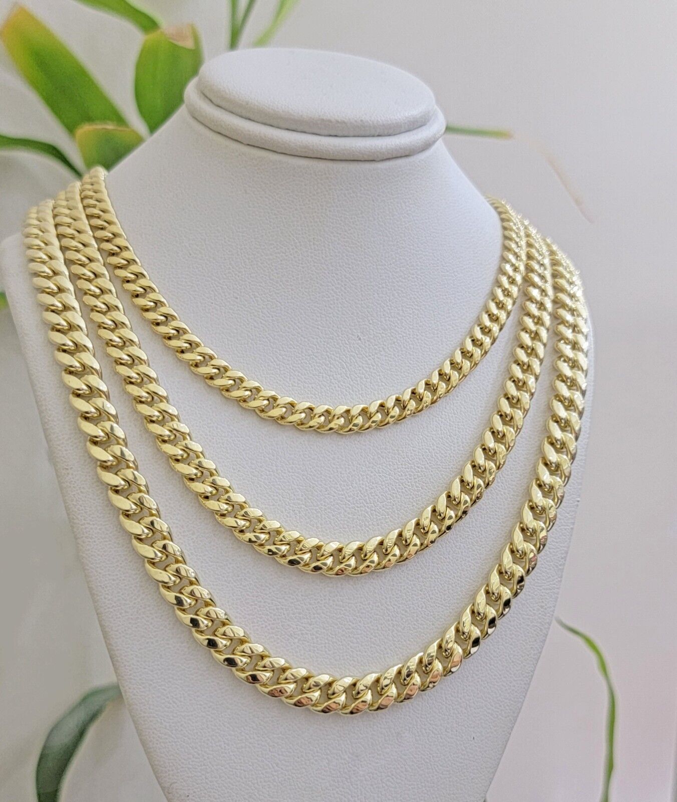 Real 10k Gold Chain Necklace Miami Cuban Link 20 - 30 Inch Mens 10KT 6mm 7mm 8mm