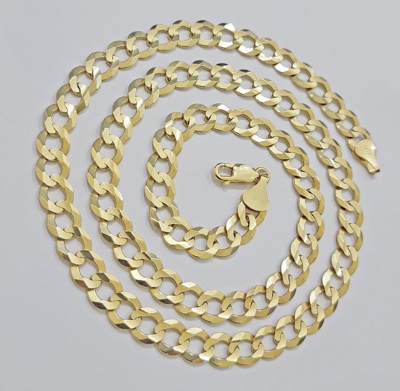 Real 14k Gold Chain Cuban Curb Link 9mm 18 in - 30 Inch Mens Solid 14kt Yellow