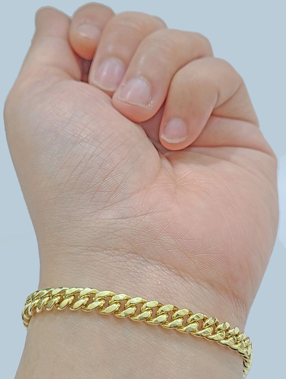 10k Yellow Gold Miami Cuban Link Bracelet 8" inch 6mm Real 10kt Box Lock Men