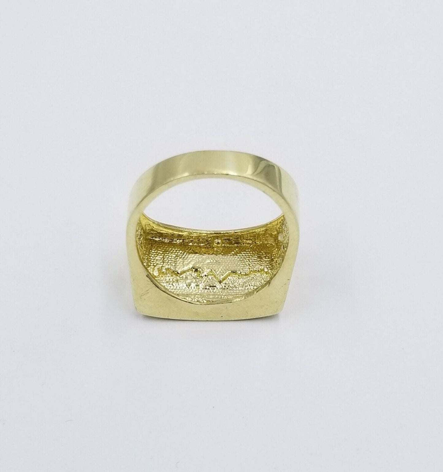 REAL 10k Yellow Gold Last Supper Ring Cross Design Men's Ring, Size 12