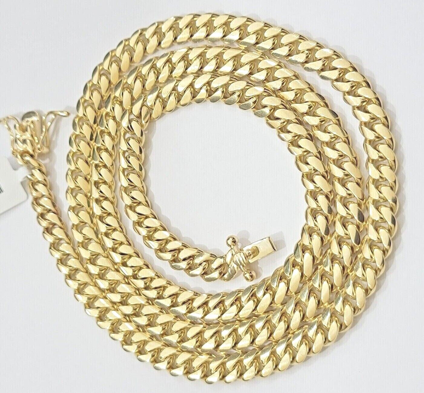Real 14k Yellow Gold Miami Cuban Link Chain 6mm 20" Necklace 14kt solid Box lock