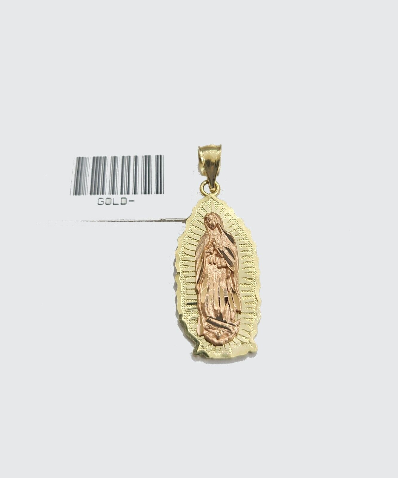 Real 10k Yellow Gold Virgin Mary Pendant 10kt Gold Charm For Necklace