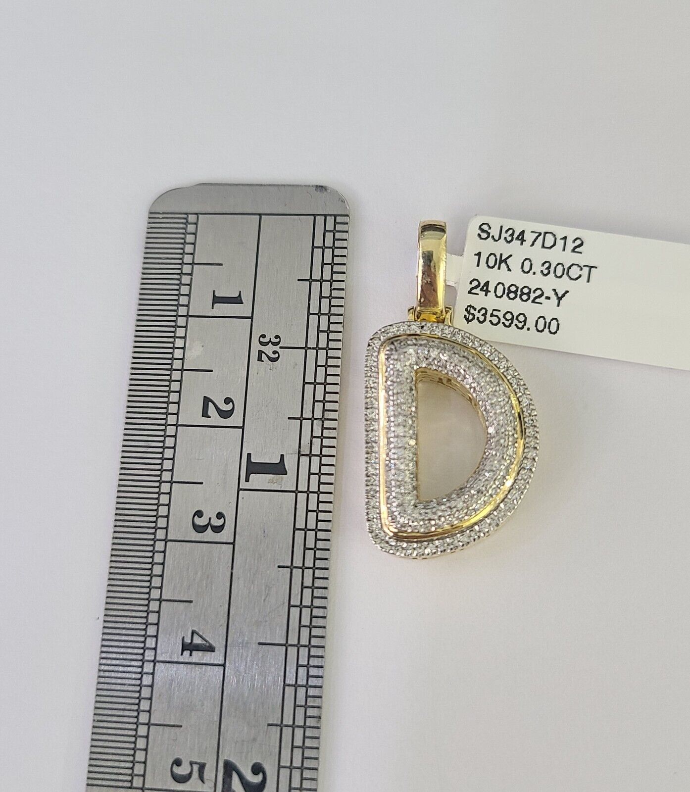 Real 10k Gold Necklace Chain Diamond D Alphabet Charm SET 3mm Miami Cuban Link