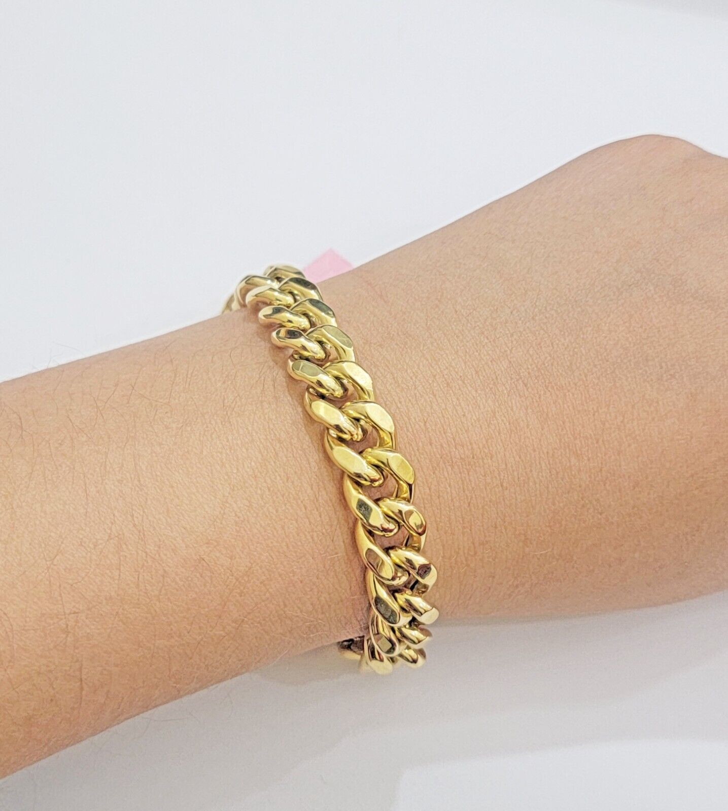 11mm 14k Gold Bracelet Miami Cuban Link 7"- 10 Inch Mens Real 14kt Yellow Gold
