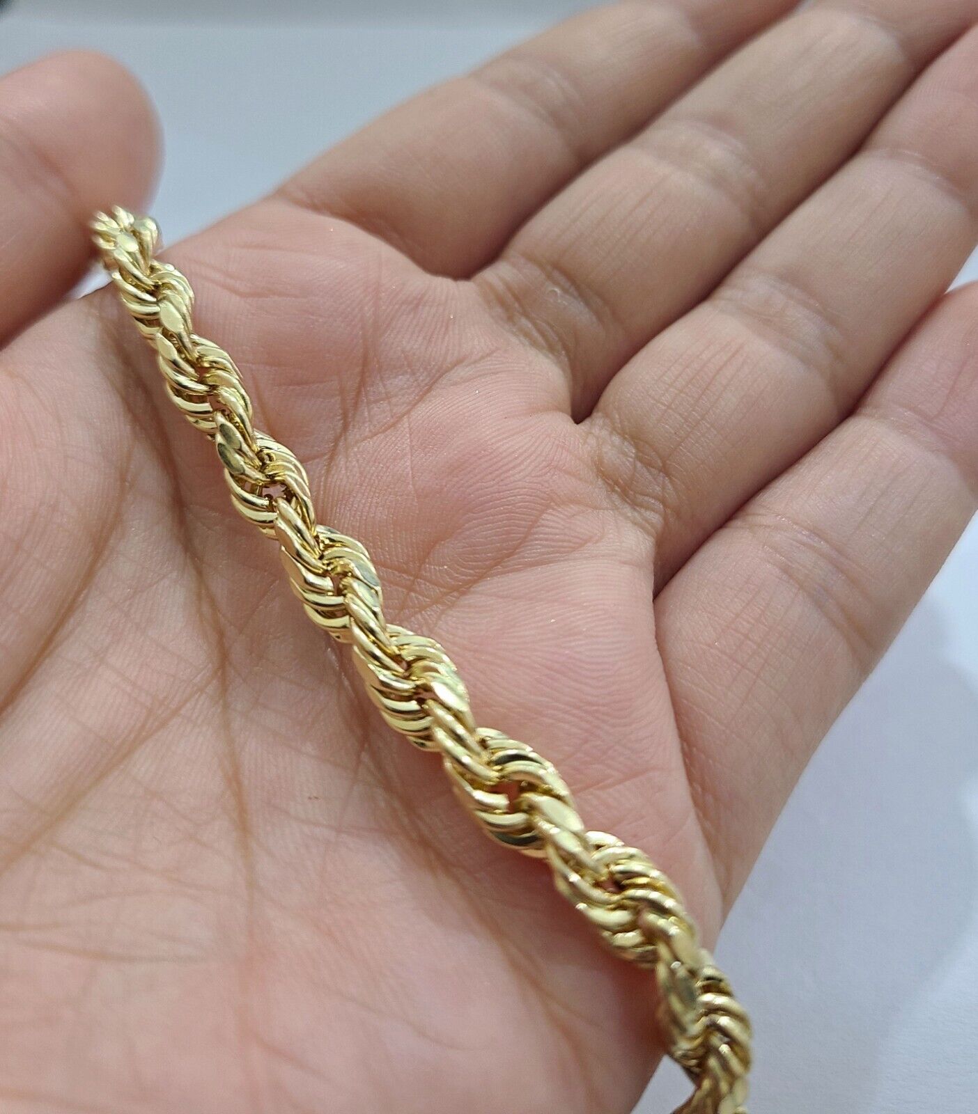 Real 10k Yellow Gold 5mm Rope Bracelet 7'' 8'' 9'' inch 10kt Unisex