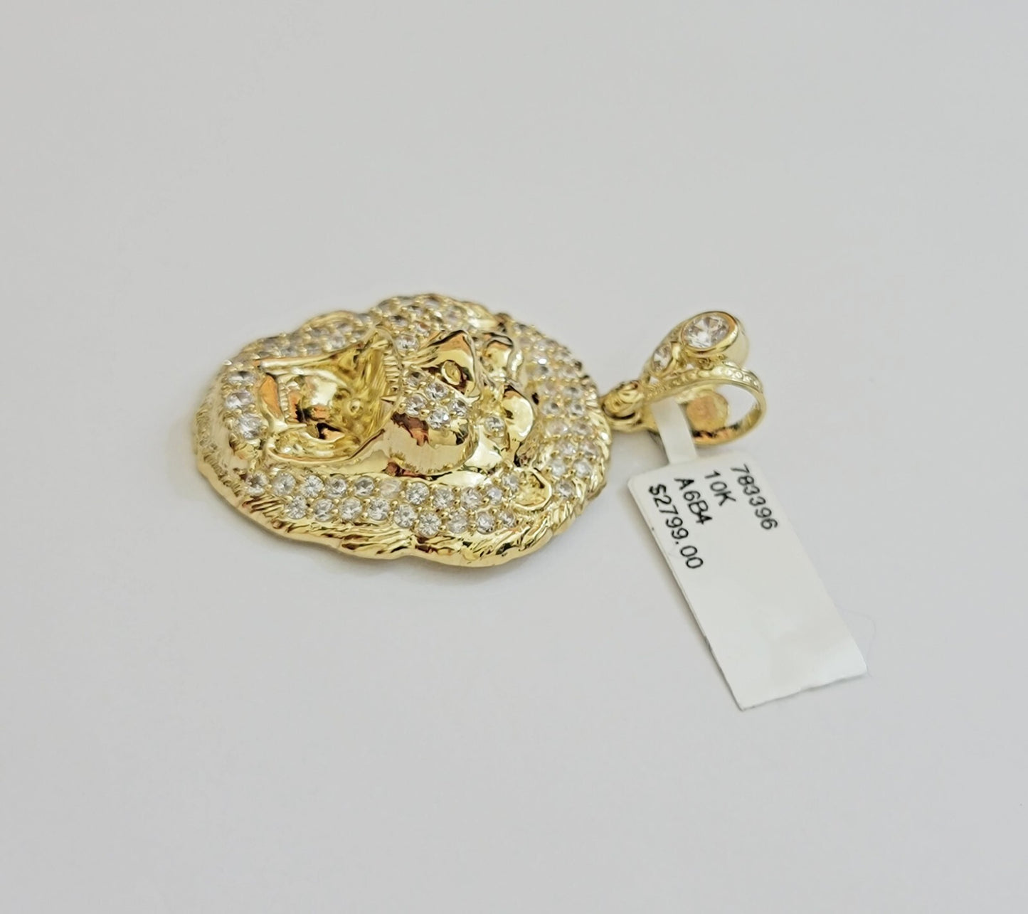 Real 10k Yellow Gold Pendant Lion Head charm 1.5 Inch, Men's 10KT / CAL