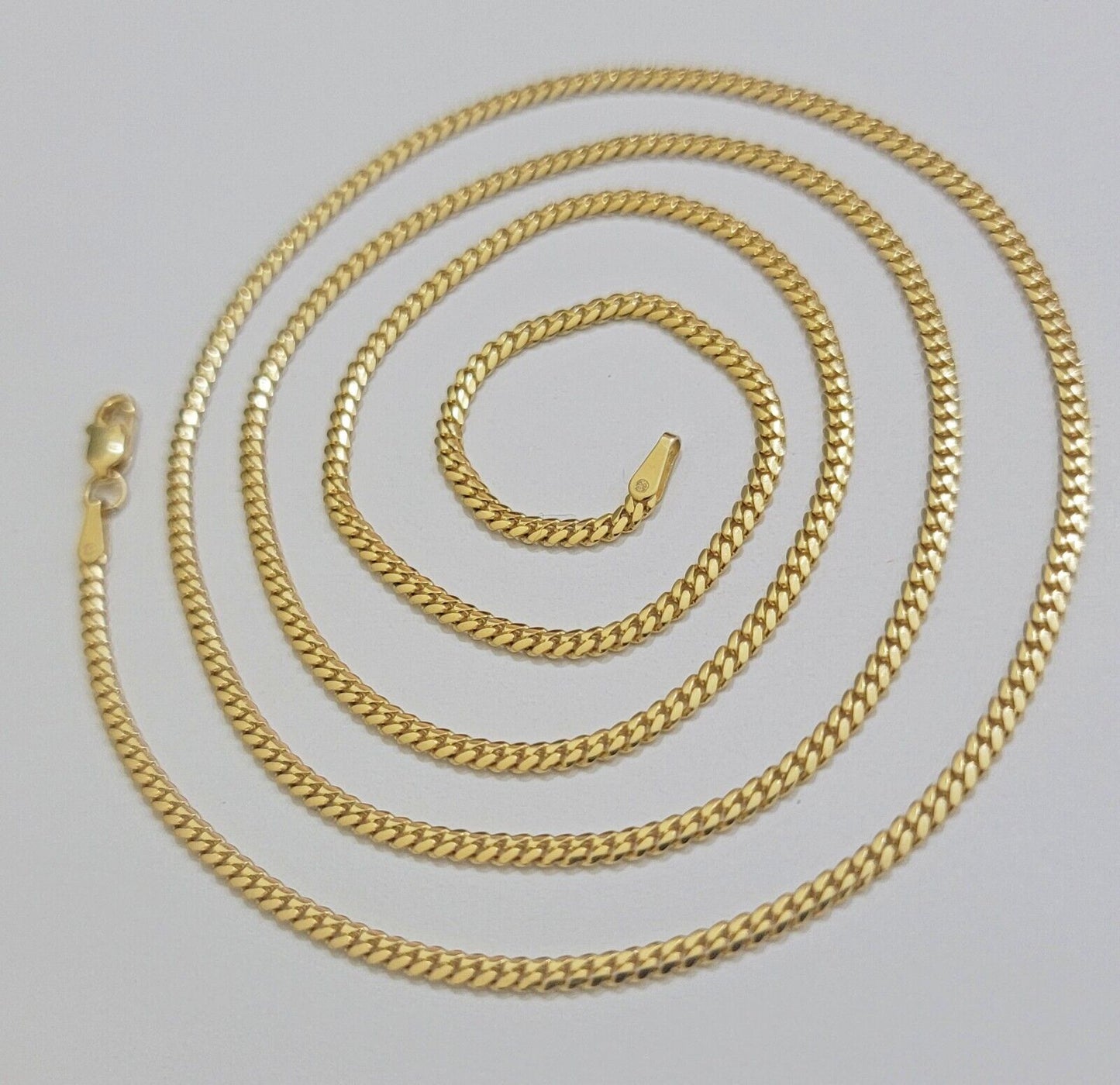 Solid 18k Gold Necklace Chain Miami Cuban Link 2.5mm 24 Inch Real 18kt Men Women