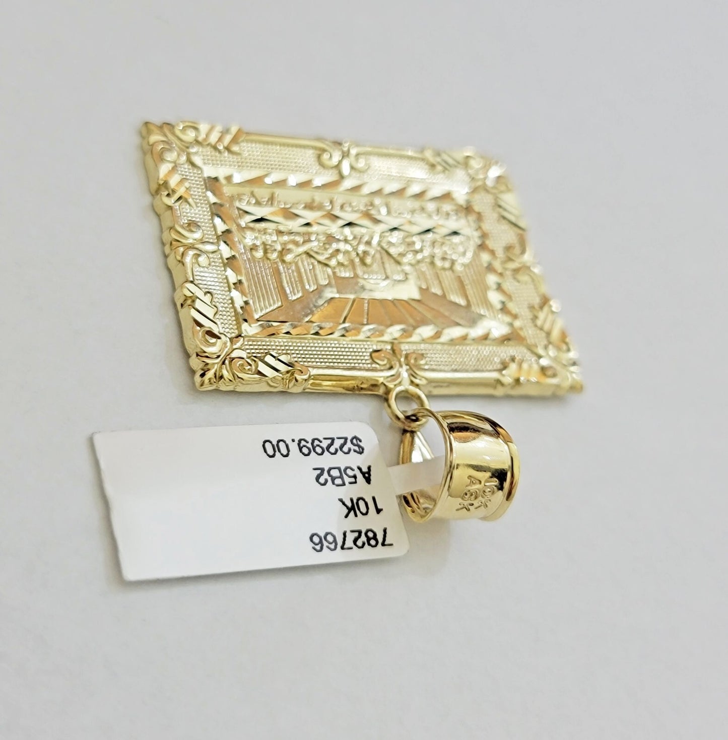 Real 10k Yellow Gold charm Pendant Last supper 1.25 Inch For Men's 10KT / AS