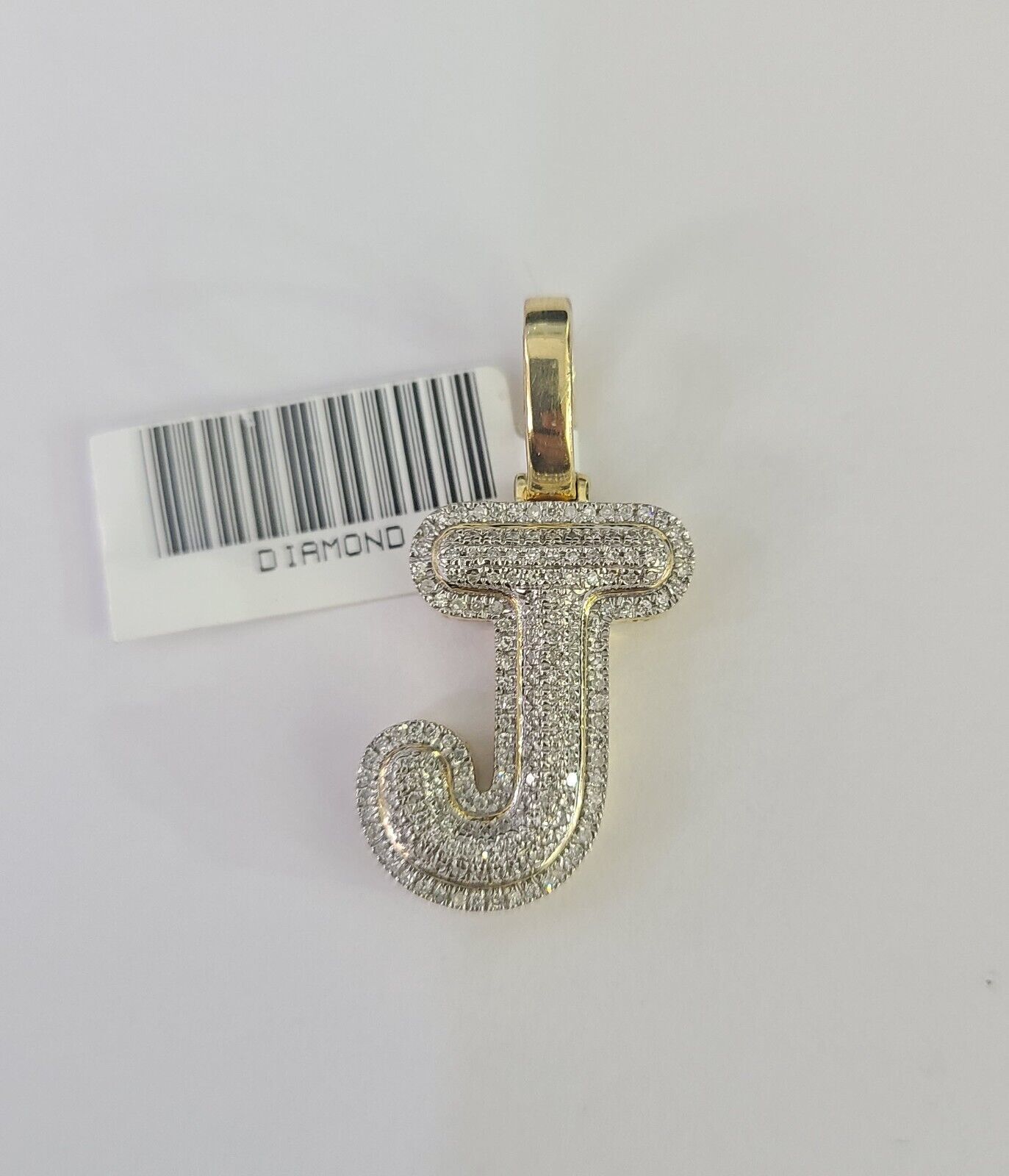 Real 10k Gold Necklace Chain Diamond J Alphabet Charm SET 3mm Miami Cuban Link