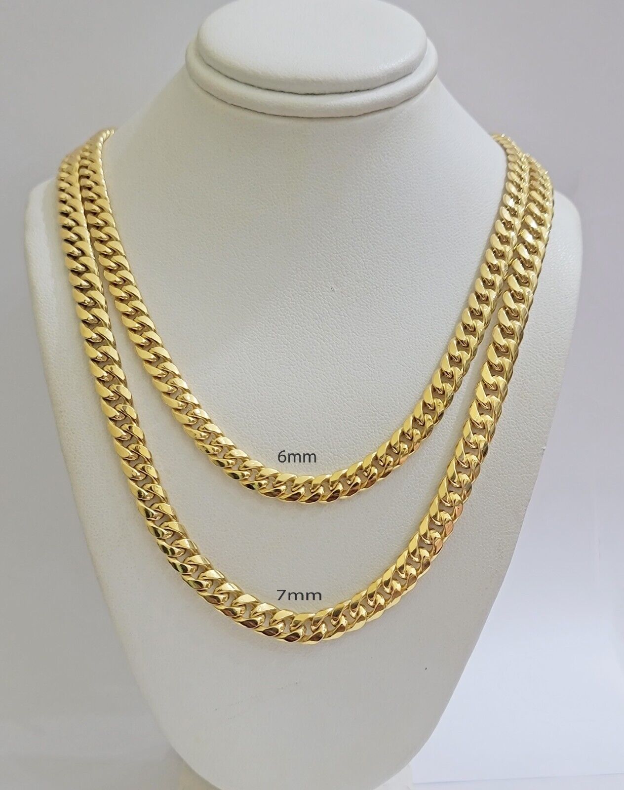 10k Yellow Gold Miami Cuban Link Chain Box Necklace 6mm 20-24 Inch Real SALE