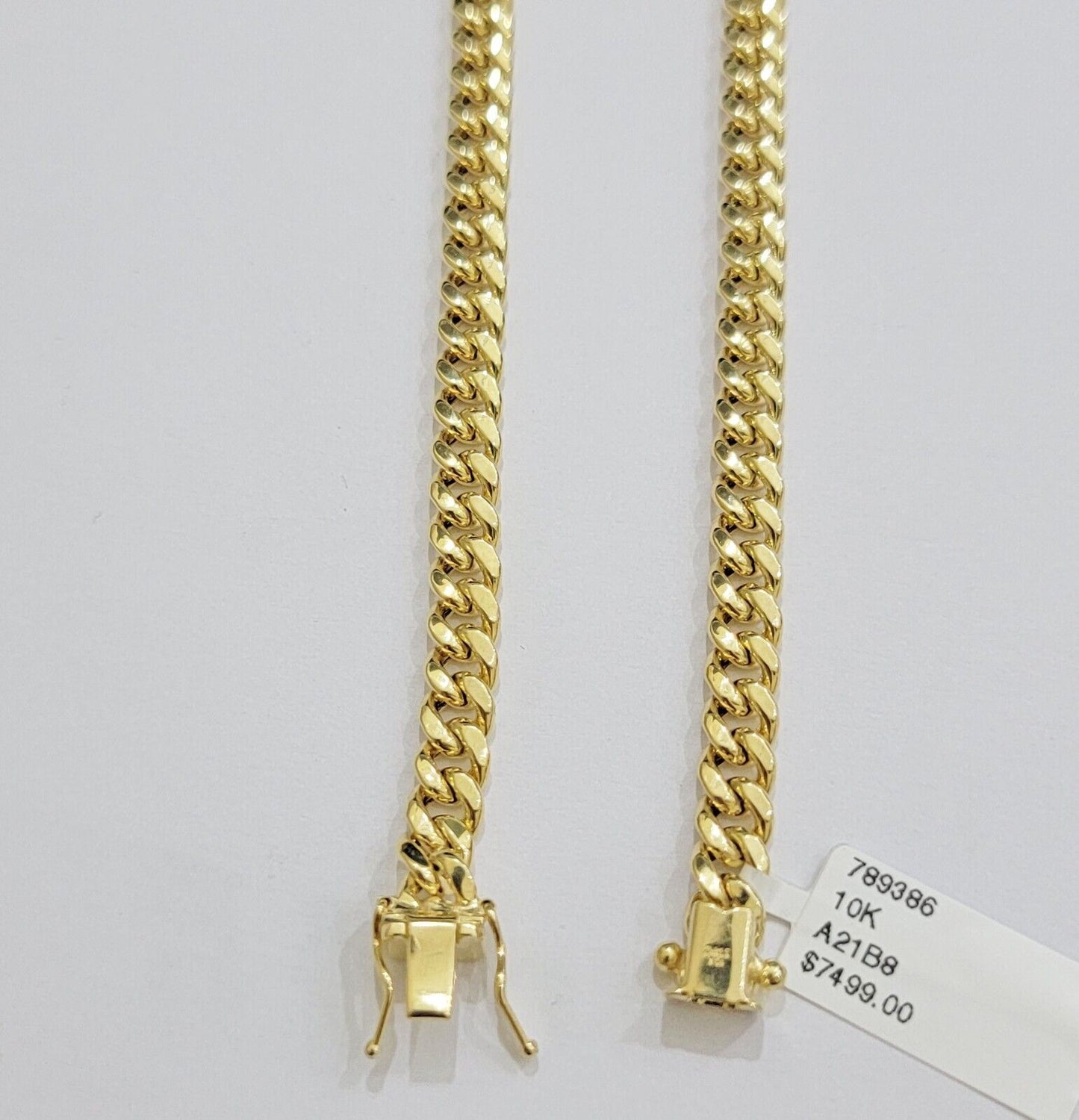 Real 10k Gold Necklace Miami Cuban Link 6mm Chain 20 - 30 Inch Men 10KT Box Lock
