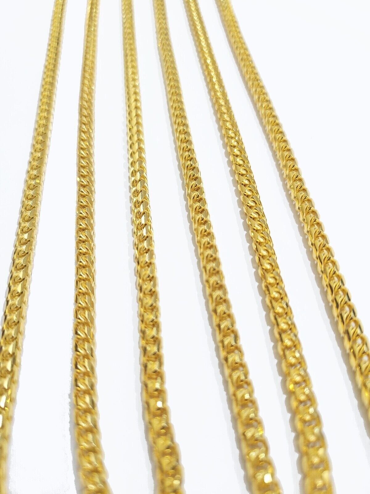 Real 10K Solid Yellow Gold Franco Chain 4mm Necklace 22-26'' inches Lobster Lock