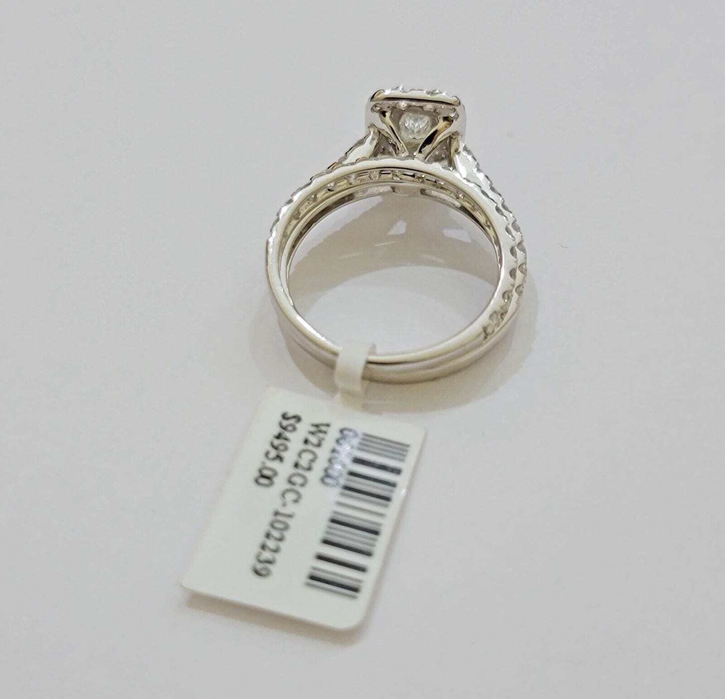 Real 14k White Gold Ring 2CT Diamonds Engagement Wedding Ladies Band SET , Women