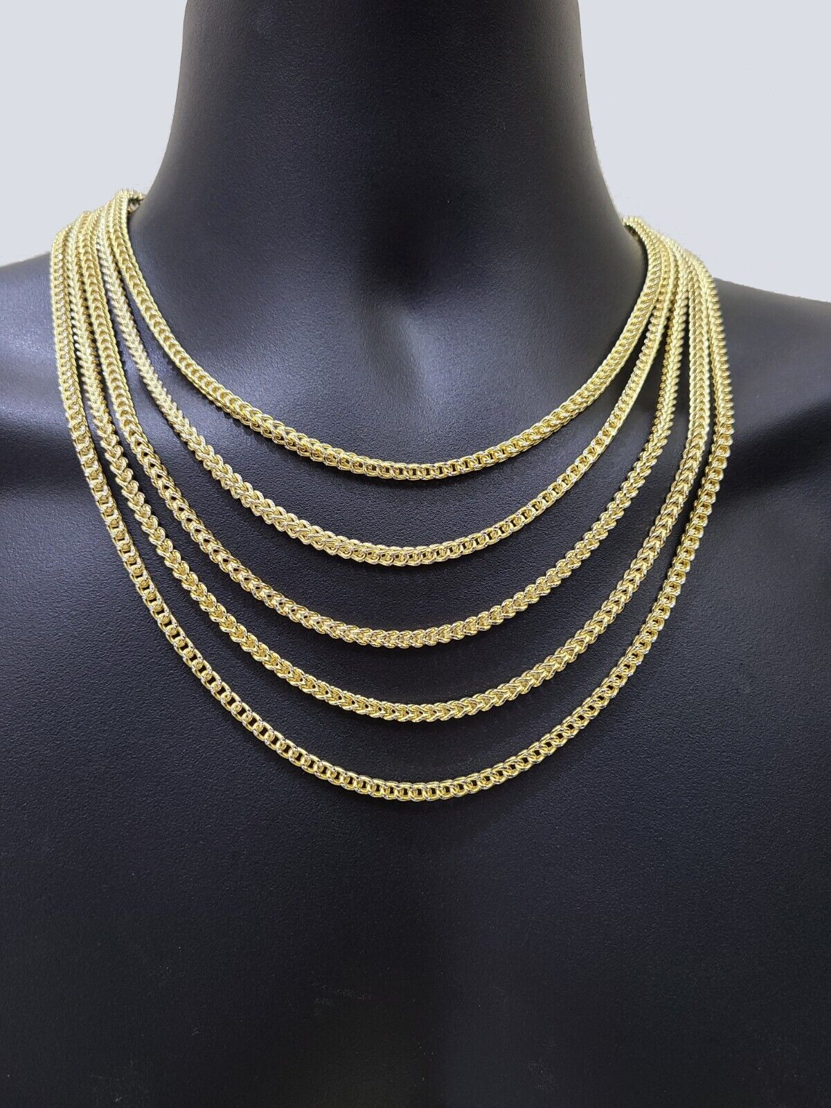 14k Yellow Gold Franco Chain Two-tone Necklace 4mm 26 Inch Diamond Cut 14kt SALE