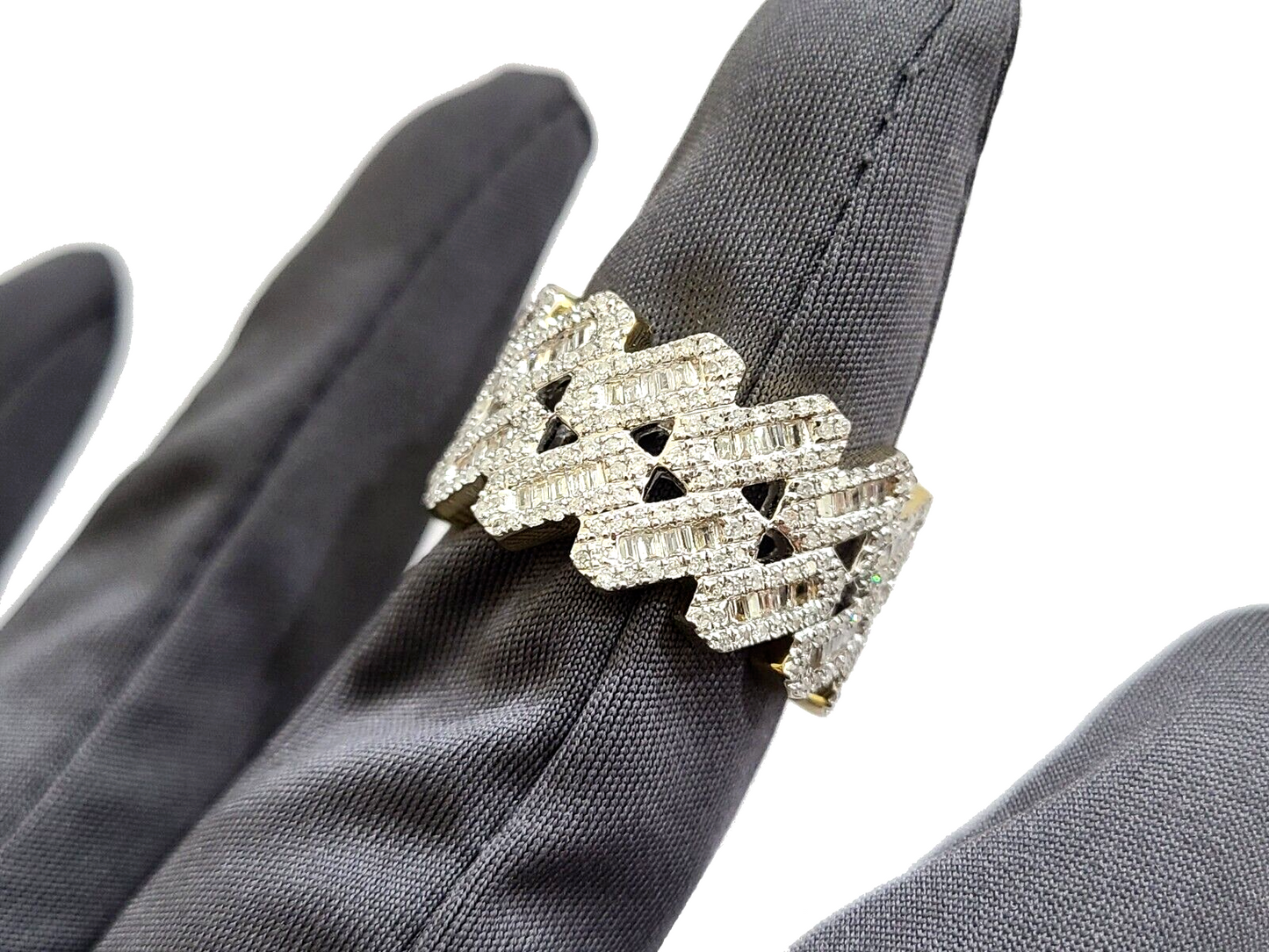 Real 10k Yellow Gold Diamond Ring White Genuine 1.10CT Diamonds 10kt Size 10