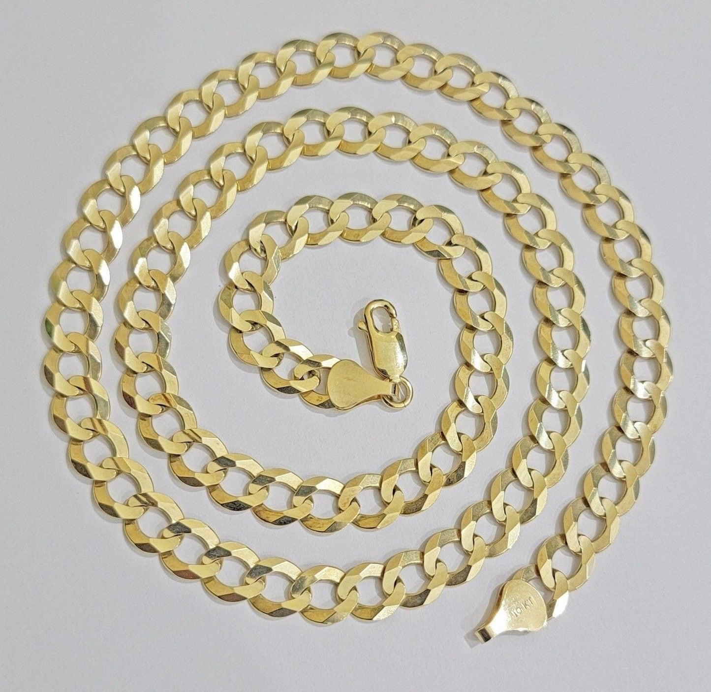 Real 14k Gold Chain Cuban Curb Link 9mm 18 in - 30 Inch Mens Solid 14kt Yellow