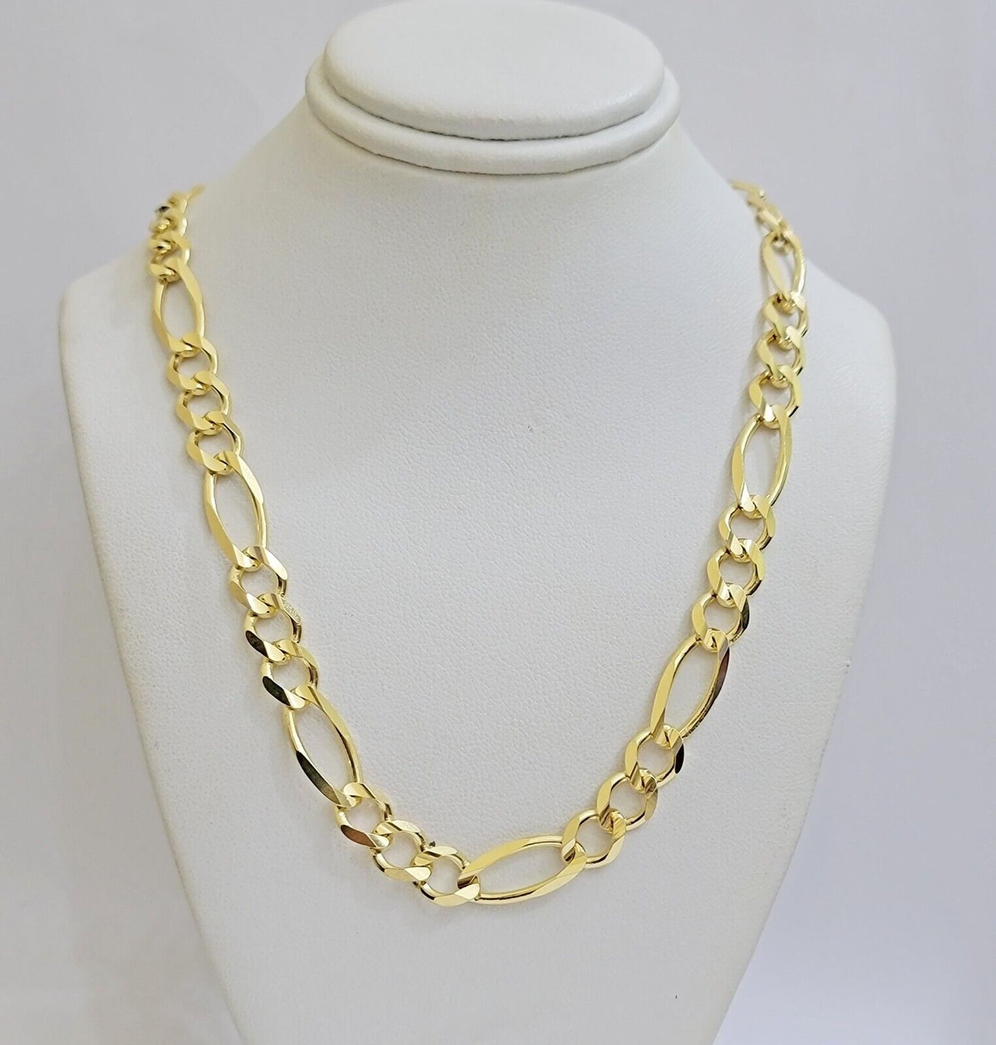 Figaro Link Chain 14k Yellow Gold 7mm Necklace 20 - 30 Inch SOLID 14kt STRONG