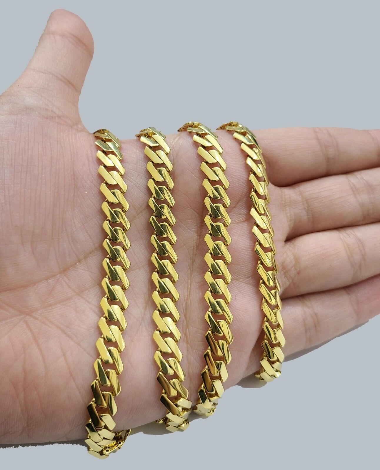 Real 10K Yellow Gold Royal Monaco Chain 8mm chain Necklace Unisex 20-26'' inches