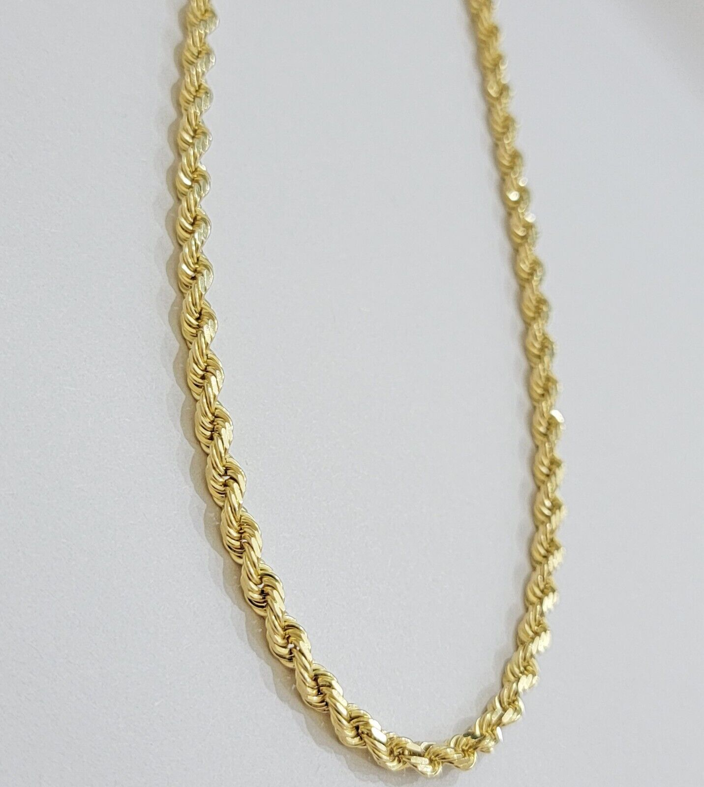 14k Yellow Gold Rope Chain Necklace SOLID Real 14kt 4mm 18 - 28 Inch Diamond Cut