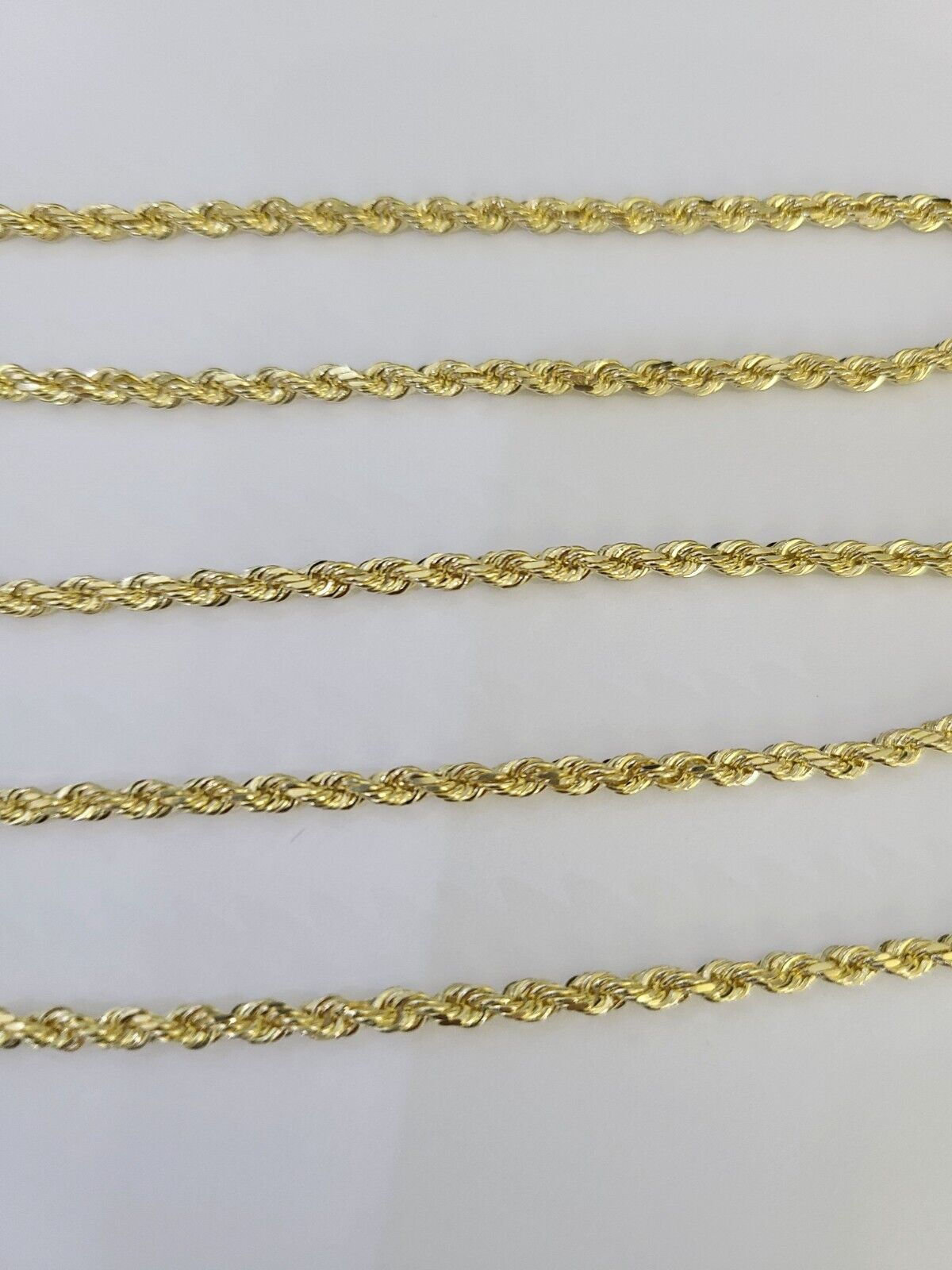 14k Solid Rope Chain Necklace 3mm 18"-28" Inch Yellow Gold Men Women 14Kt