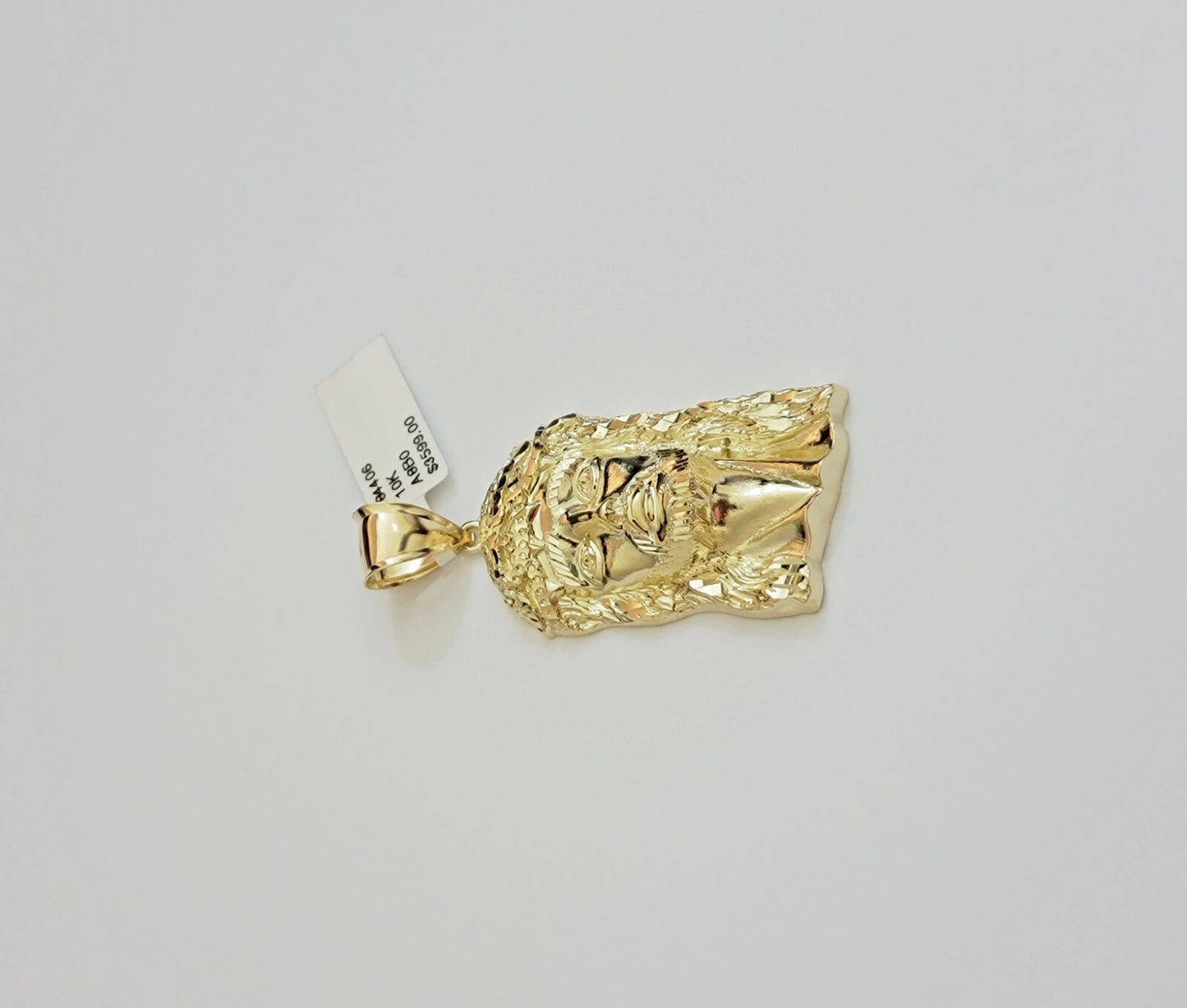 Real 10k Yellow Gold charm Pendant Jesus Head 2 Inch For Men's 10KT / CAL