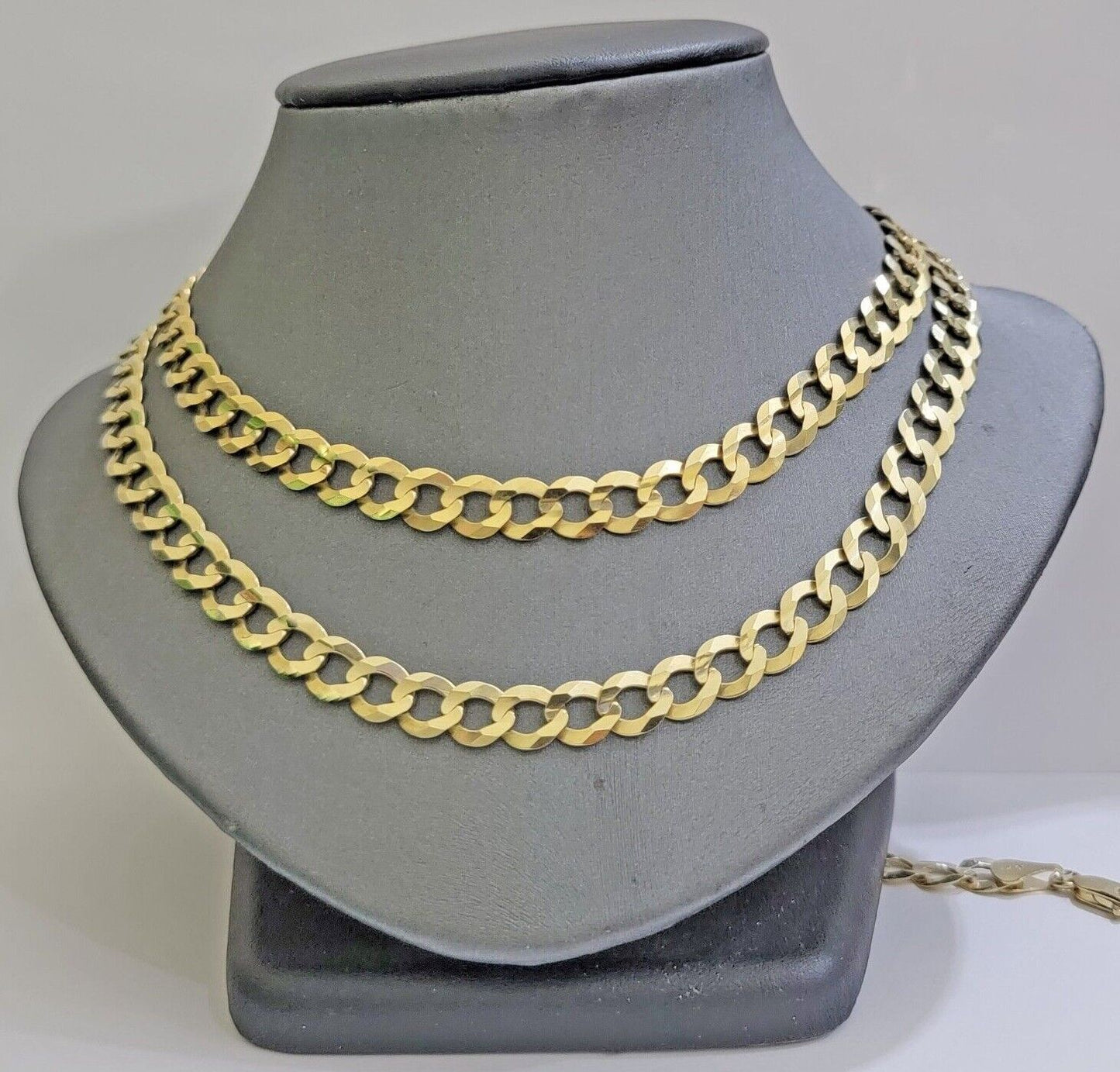 Real 14k Gold Chain Cuban Curb Link 9mm 18 in - 30 Inch Mens Solid 14kt Yellow
