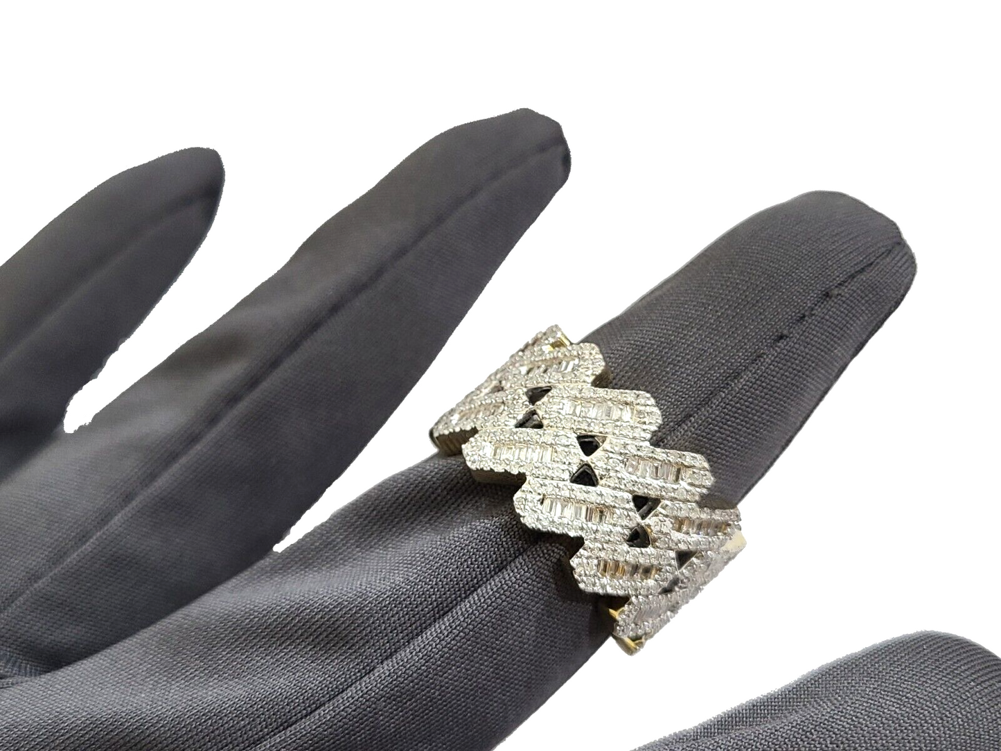 Real 10k Yellow Gold Diamond Ring White Genuine 1.10CT Diamonds 10kt Size 10