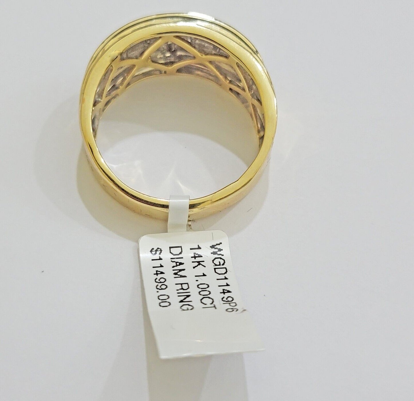 Real 14k gold Diamond Mens Ring Band Engagement Wedding Band 1 CT Natural Diam