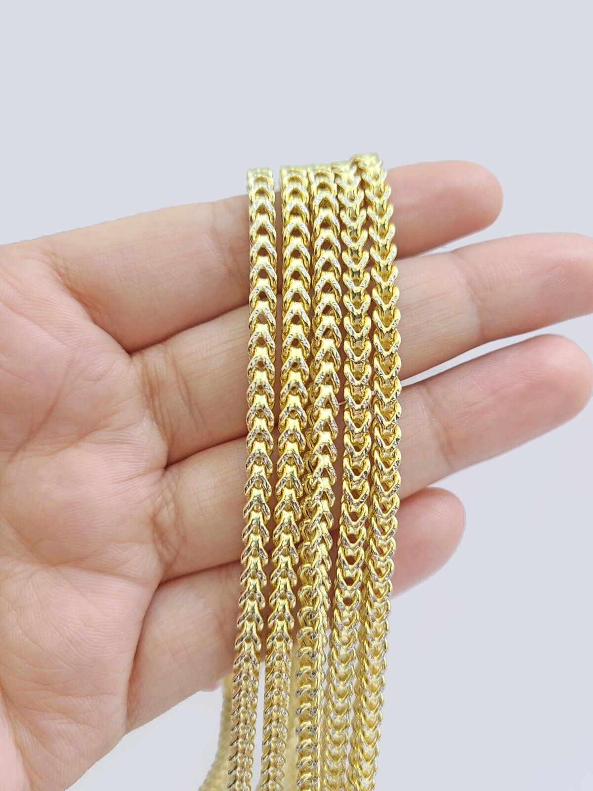 14k Yellow Gold Franco Chain Two-tone Necklace 4mm 22 Inch Diamond Cut 14kt SALE