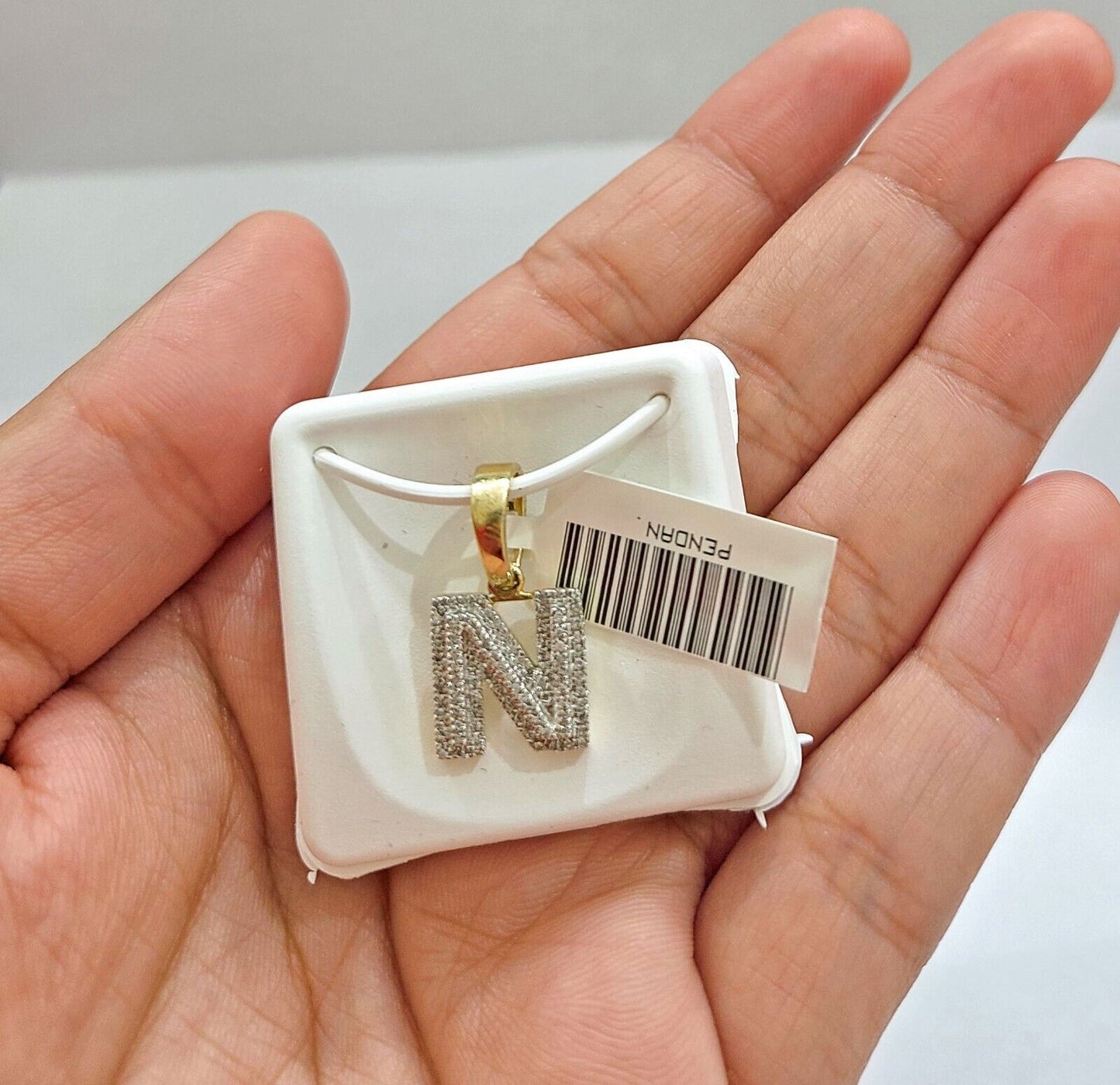 Real 10K Yellow Gold Initials Diamond Cut Charm A-Z Pendant Alphabets