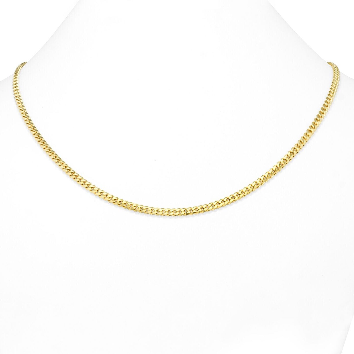 14k Solid Yellow Gold Miami Cuban Link Chain 5mm 18" Necklace 14kt Lobster Lock